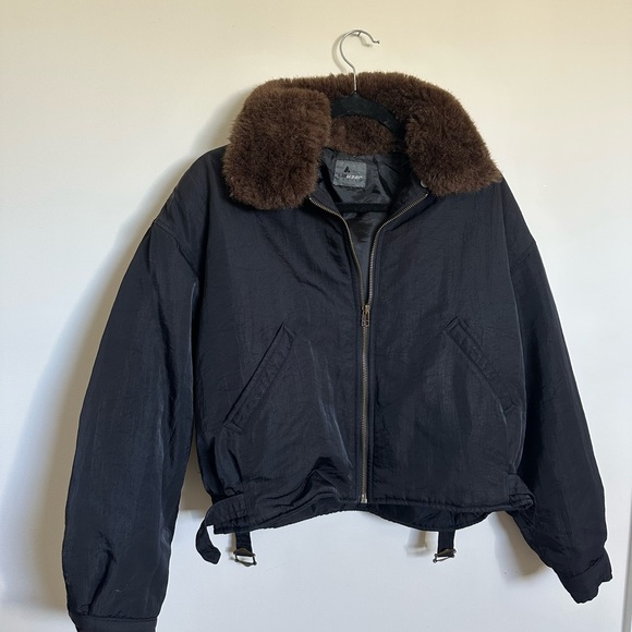 lizwear Jackets & Blazers - VINTAGE 90s Lizwear Liz Claiborne Bomber Jacket, Black Aviator • Medium Petite